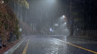 Rainy night, heavy rain for insomnia and sleep, comfortable relaxation rain sound, white noise ASMR