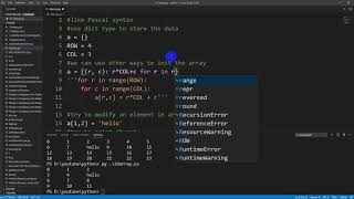 Create 2D array in Python that we access array elements like Pascal syntax