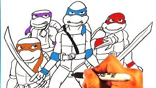 How to Draw TEENAGE MUTANT NINJA TURTLES : Mutant Mayhem
