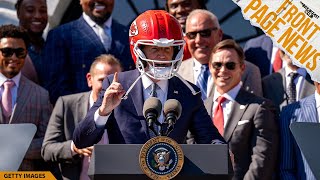 Kansas City Chiefs Gift Joe Biden A Helmet