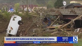 Biden surveys Hurricane Milton damage in Florida