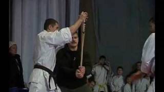 Show #1: splitting a baseball bat. Executed by Sensei Victor Panasiuc. 2008. ::www.goju-ryu.md::