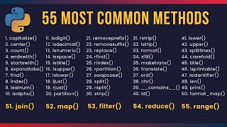 55 most common string methods in Python
