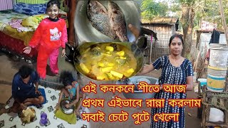 |mesho থেকে ঋতিকার ড্রেস টা কেমন আসলো, শীতে প্রথম রান্না করলাম |assam bengali village vlog |