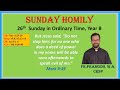 26th Sunday in Ordinary Time Year B, Sunday's Homily