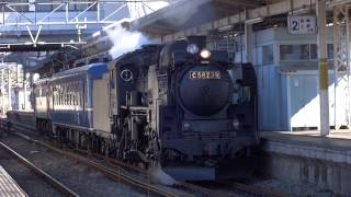 【JR】試9738レ C58 239+オヤ12 1+EF65-501上越試運転(C58239 Steam locomotiveTrain Joetsu Line test run) 新前橋発車