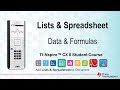 Entering Data and formulas | TI-Nspire CX II | Getting Started Series - Spreadsheet Application