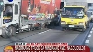 UB: Nasiraang truck sa Mindanao Ave., nagdudulot ng pagbagal sa daloy ng trapiko