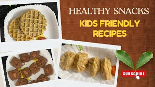 3 Healthy Snacks Recipes | Moringa Moong Dal Waffle| Bajra Coconut Cookies| Paneer Momos #snacks