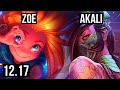 ZOE vs AKALI (MID) | Rank 3 Zoe, 6/1/6, Dominating | TR Grandmaster | 12.17