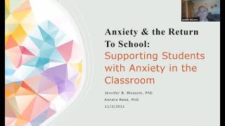 Part 1: Supporting Students with Anxiety in the Classroom