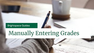 Manually Entering Grades