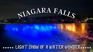 Night view of Niagara Falls/ Niagara Light Show / Night Illumination at Niagara