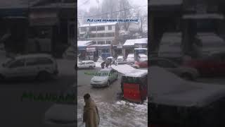 Snow fall in miandam valley. Swat