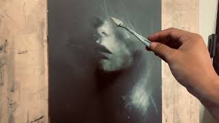 WHITE CHARCOAL ON BLACK PAPER DRAWING TUTORIAL