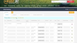 Golf 24/7 Club Booking Sheet