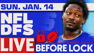 NFL DFS Live Before Lock | Wild Card Playoff NFL DFS Picks for DraftKings & FanDuel
