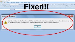 حل مشكله excel cannot open the file because the file format or file extension is not valid