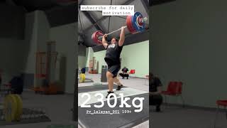 230kg clean and jerk by 20 year old v lalayan 109+ category at Europian weightlifting championship