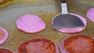 Taiwanese Street Food - Purple Common Yam Pancakes - Taiwan Food