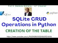 Python Programming for Beginners | Database Programming: SQLite in Python | Creation of the Table