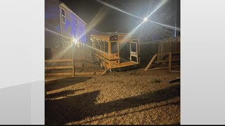Paulding couple left with the bill after man drives bus through their yard