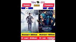 Thunivu vs Varisu#movie 11 day# box office collections #comperison#today updated#vijay #Ajith#shorts
