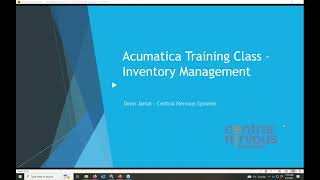 Acumatica Training Class - Inventory Setup and Transactions