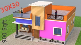 30X30 House Design Plan With 3Bedroom ll Small 3 Bedroom Vil