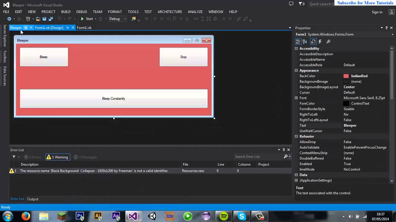 How To Make A Program That Plays Sound In Visual Basic - YouTube