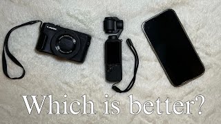 Osmo Pocket 3 vs Canon G7X Mark III vs iPhone 14 Plus | Is it worth it?