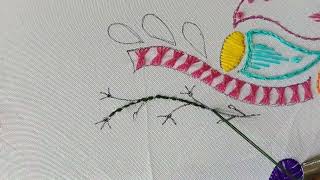 How To Stitch aari work in dresses| ડ્રેસ નું સાદુ અને સેહલું ભરત|Rose hand work