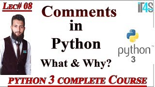 Python Tutorial in Urdu | Hindi | Comments in Python - Single Line | Multi Line | Why Comments