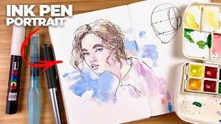 Simple INK PEN drawing technique - Improve your portraits!