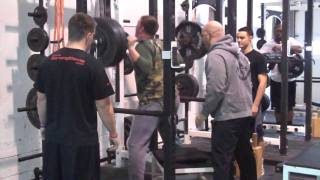 DeFrancosGym.com - All-State High School football player squats 415 for max reps