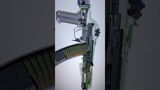 How assault rifle (AN-94) works? In 3d animation