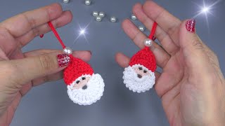 Crochet Santa Claus Ornaments Tutorial For Christmas | Super Easy | Step By Step | 4K