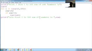 41 Python for loop Print 1 to 100 odd number find sum | Python programming Tutorial for Beginner