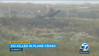 Fiery plane crash in Riverside County kills all 6 people on board