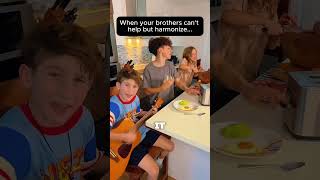 My brothers and I jamming the new @luminatisuns song “Full 180”. Ps. I love Jamón!