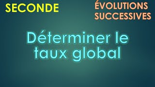 Evolutions successives. Calculer le taux d'évolution global