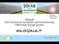 KiloVault: Best Practices for Installing/Commissioning HAB Energy Storage Systems- Wednesday 1/26/22