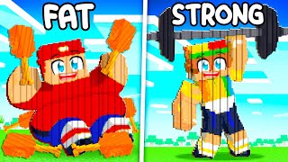 FAT MARTY vs STRONG JOHNNY Build Battle in Minecraft!