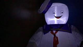 New for 2019 Gemmy 3.5ft stay puft inflatable at night.