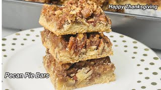 Pecan Pie Bars are better than pecan pie.. With Almost No Sugar!