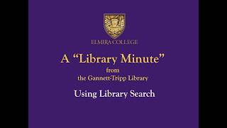 Tutorial: Using Library Search