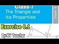 Exercise 6.1 / The Triangle And Its Properties /Class-7 Maths NCERT Chapter-6 Solution & Explanation