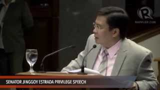 Senator Jinggoy Estrada privilege speech: The tale of two incredible witnesses