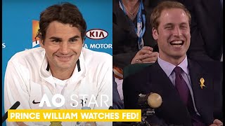 Roger Federer Reacts to Prince William Watching | AO Stars