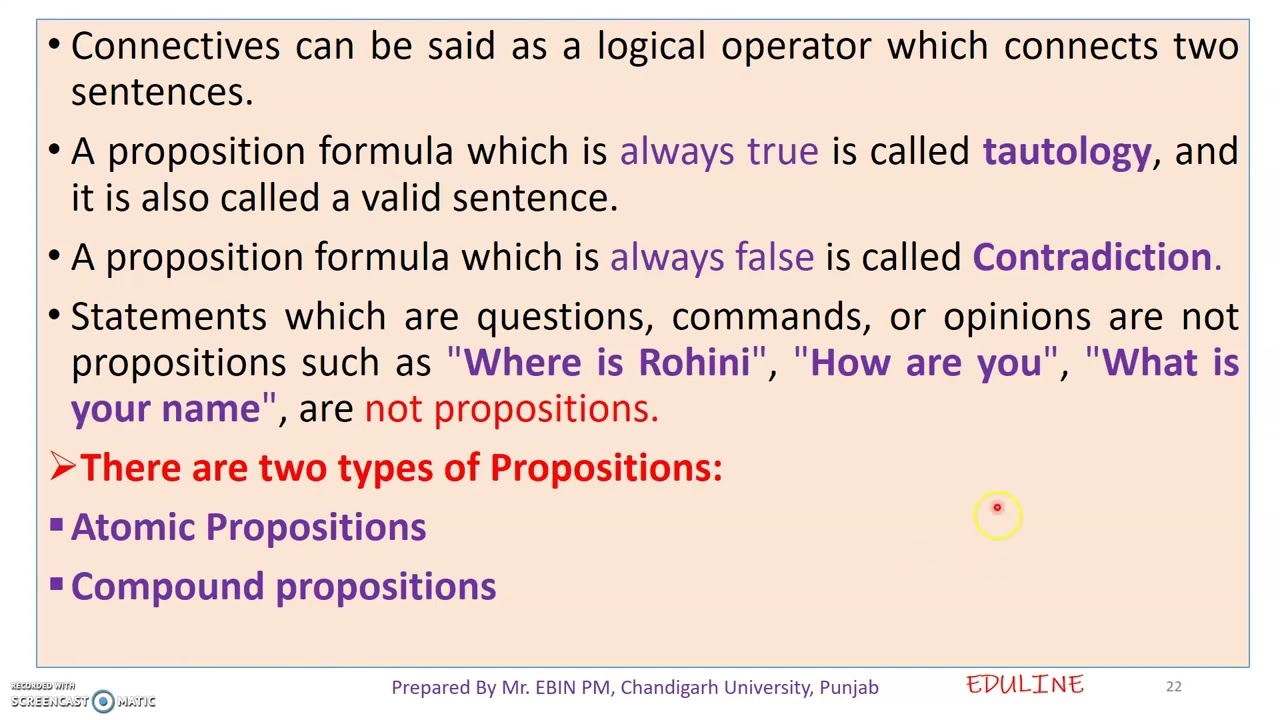 MODULE 4 - TOPIC 3 - PROPOSITIONAL LOGIC - YouTube